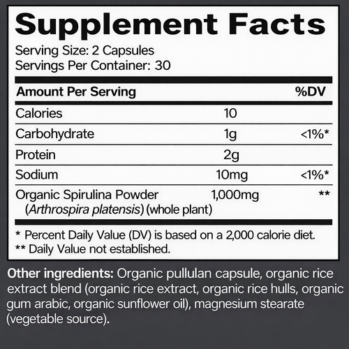 Spirulina Capsules 1000mg – Daily Energy & Balance